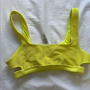 Neon yellow bathing suit top